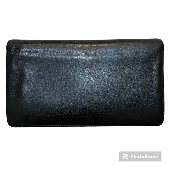 CHANEL Black Leather Camellia Bifold Long Wallet - Authentic - Picture 2 of 16